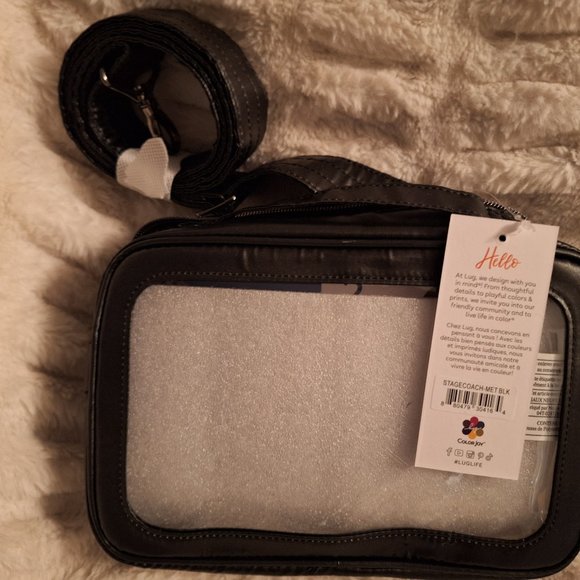 lug Bags Lug Stagecoach Clearview Crossbody Bag Nwt In Limited Edition Metallic Black Poshmark